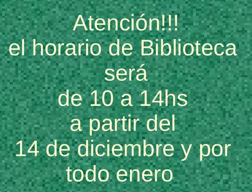 cartel horario de biblioteca